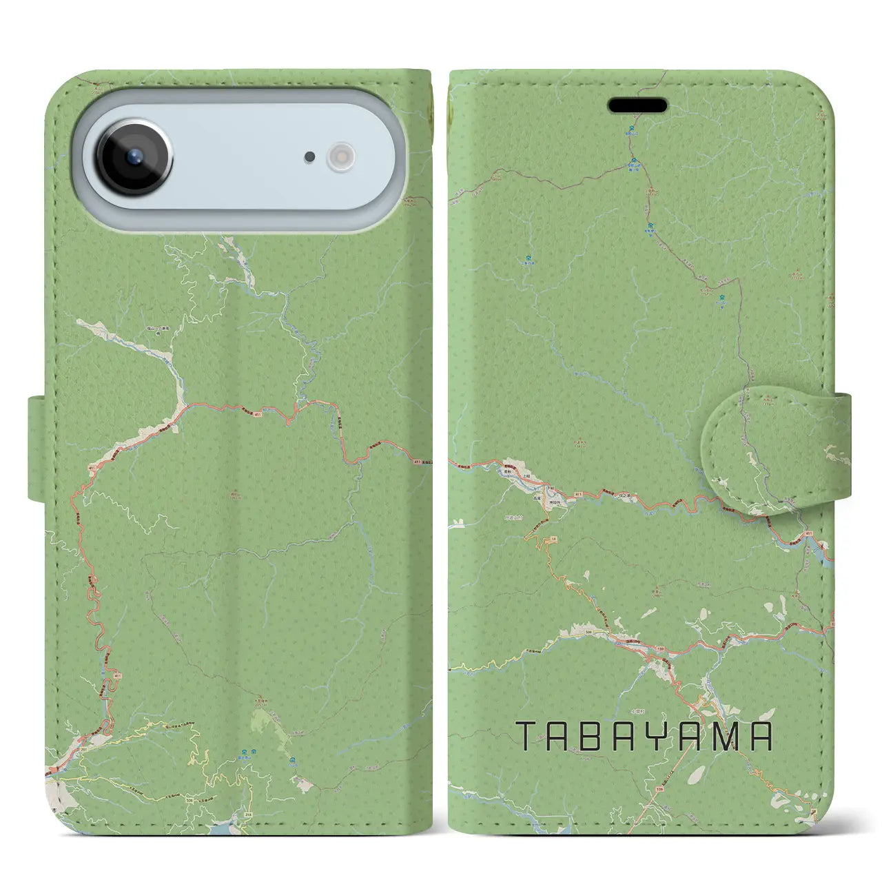 【丹波山(山梨県)】地図柄iPhoneケース(手帳タイプ)