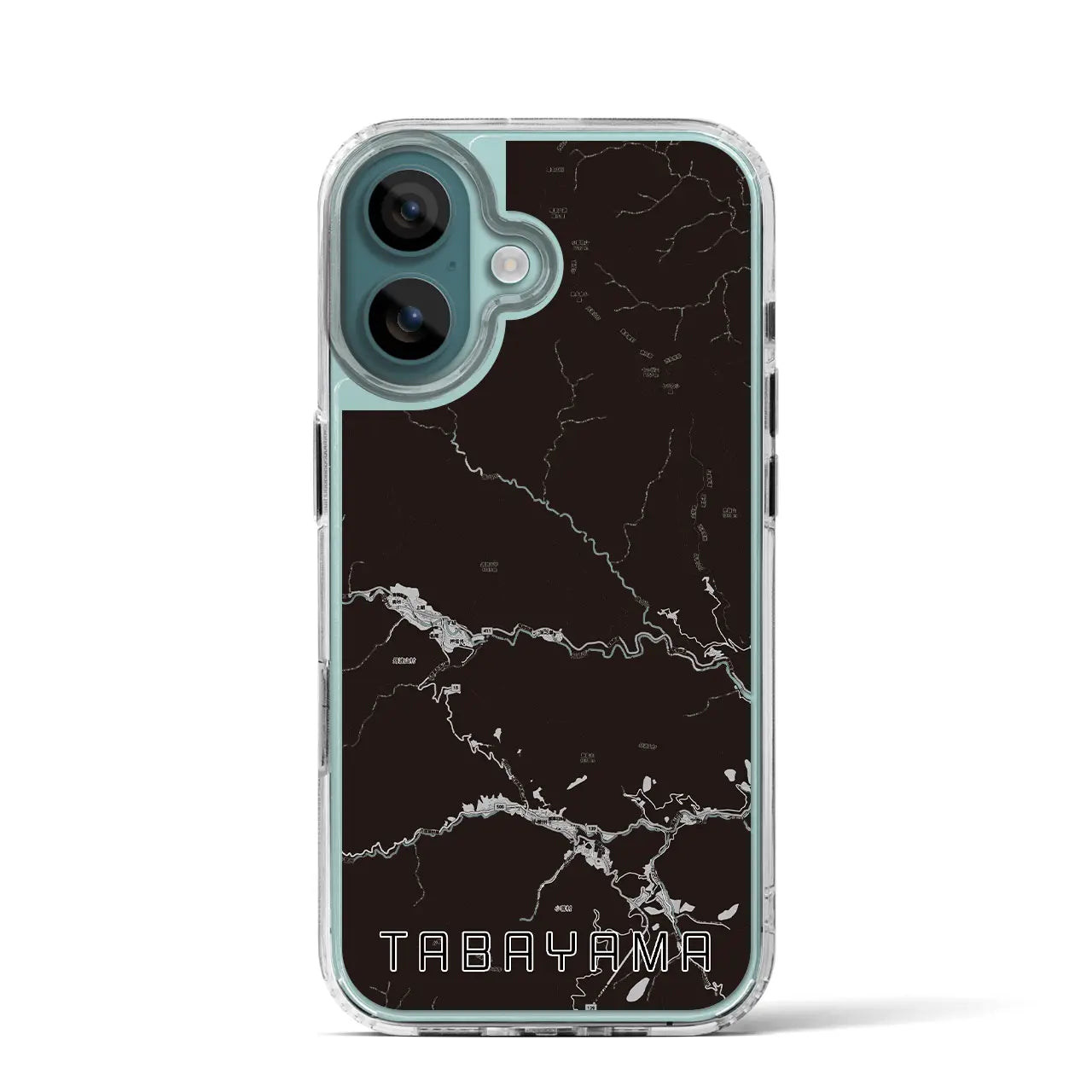 【丹波山(山梨県)】地図柄iPhoneケース(MagSafeタイプ)モノトーン・iPhone 16 Pro 用