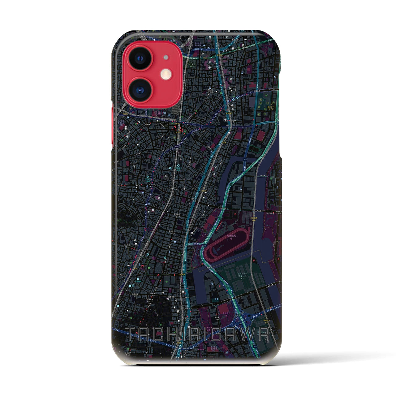 【立会川(東京都)】地図柄iPhoneケース(バックカバータイプ)