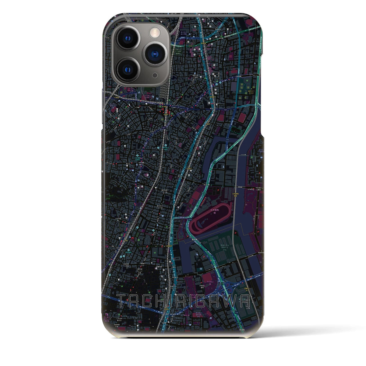 【立会川(東京都)】地図柄iPhoneケース(バックカバータイプ)