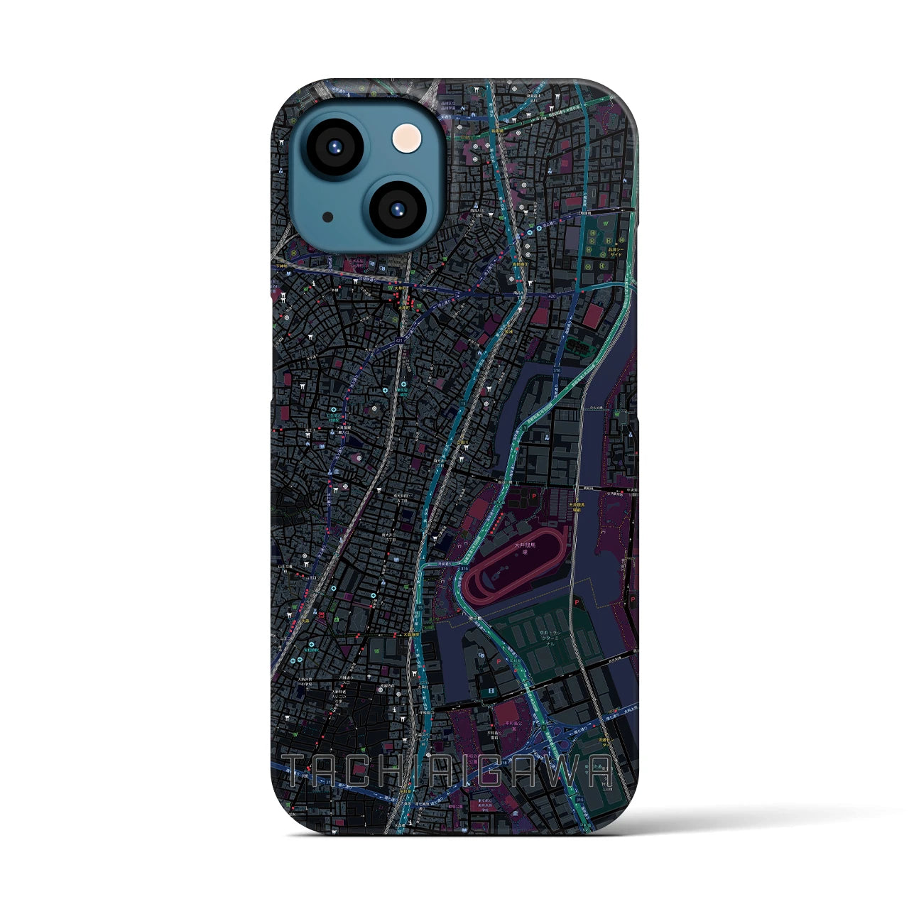 【立会川(東京都)】地図柄iPhoneケース(バックカバータイプ)