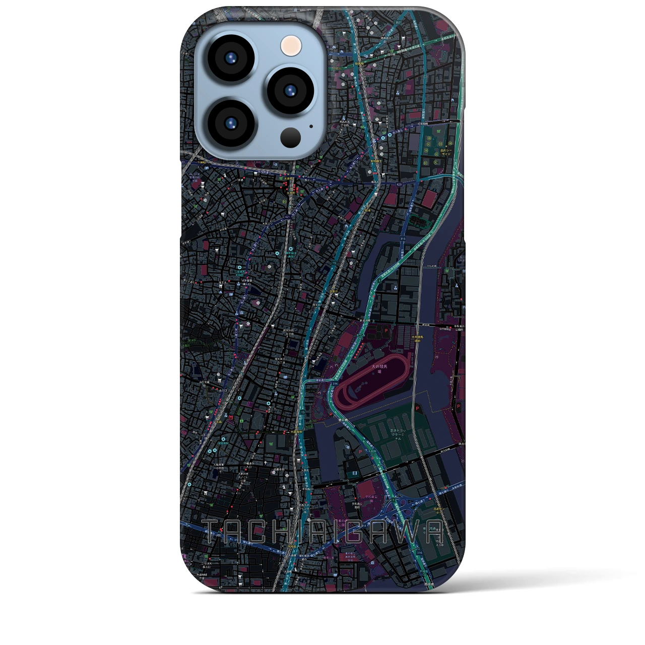 【立会川(東京都)】地図柄iPhoneケース(バックカバータイプ)