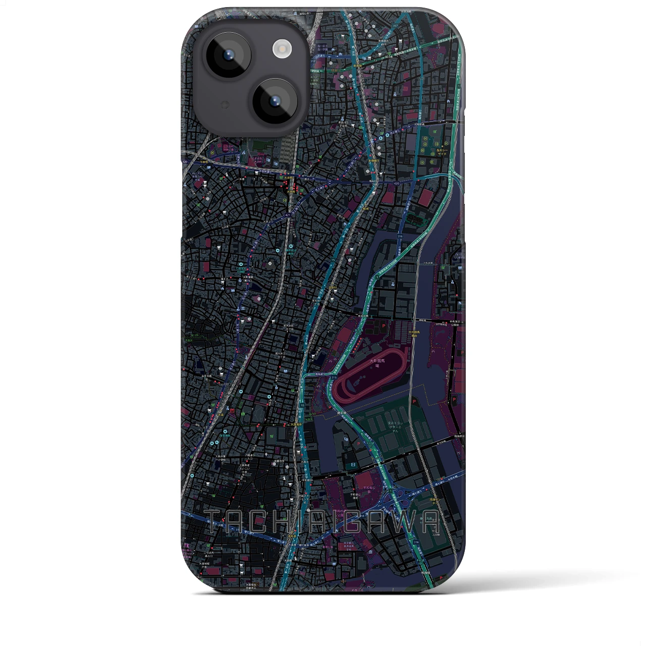 【立会川(東京都)】地図柄iPhoneケース(バックカバータイプ)