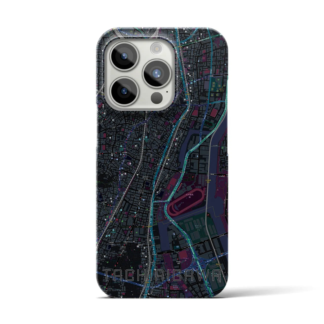【立会川(東京都)】地図柄iPhoneケース(バックカバータイプ)