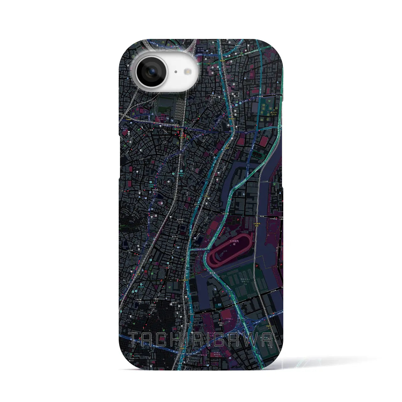【立会川(東京都)】地図柄iPhoneケース(バックカバータイプ)