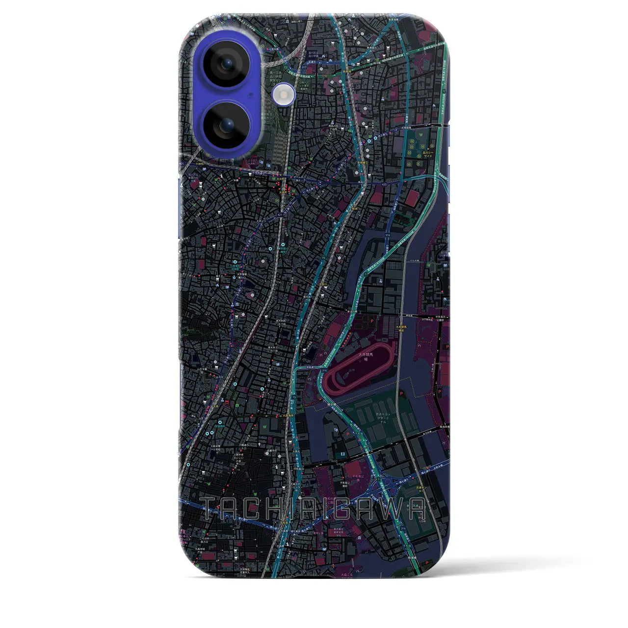 【立会川(東京都)】地図柄iPhoneケース(バックカバータイプ)