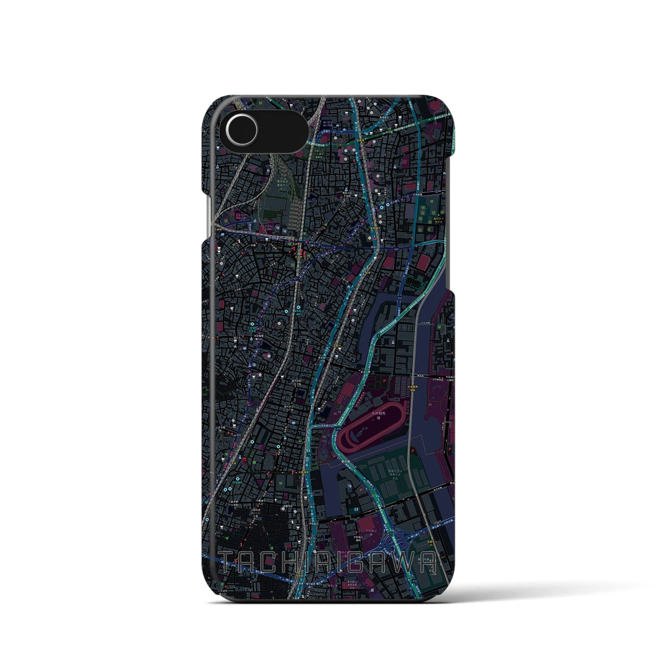 【立会川(東京都)】地図柄iPhoneケース(バックカバータイプ)