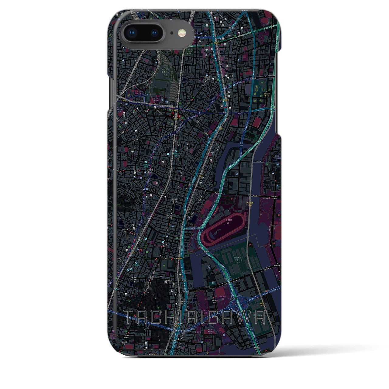 【立会川(東京都)】地図柄iPhoneケース(バックカバータイプ)