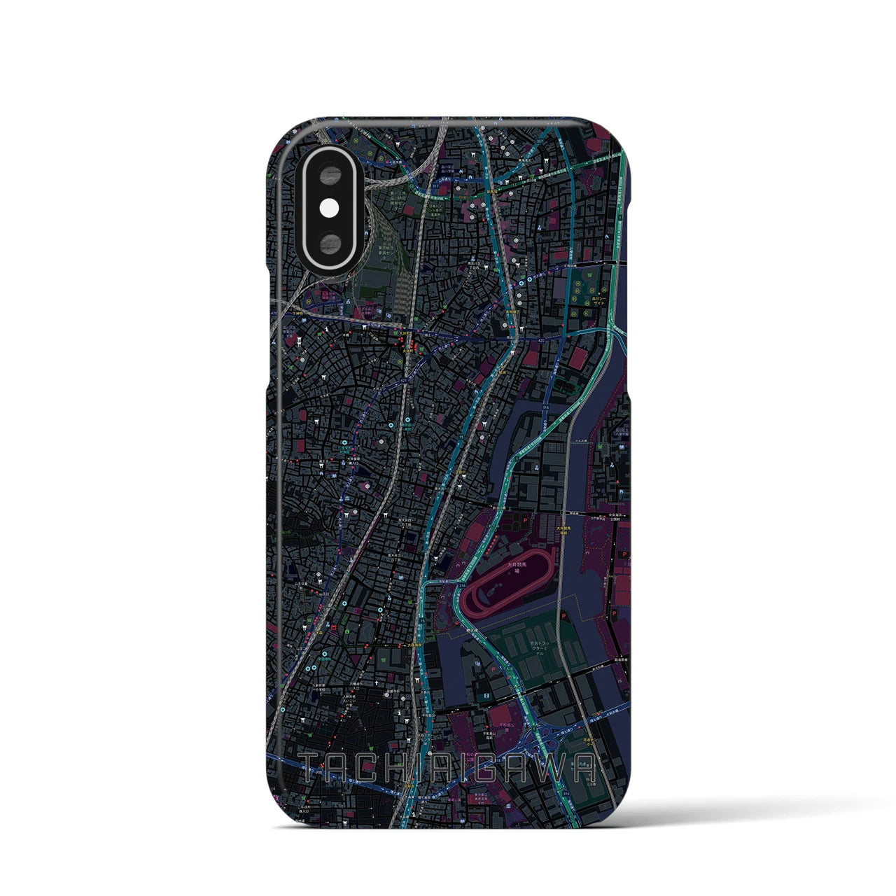 【立会川(東京都)】地図柄iPhoneケース(バックカバータイプ)