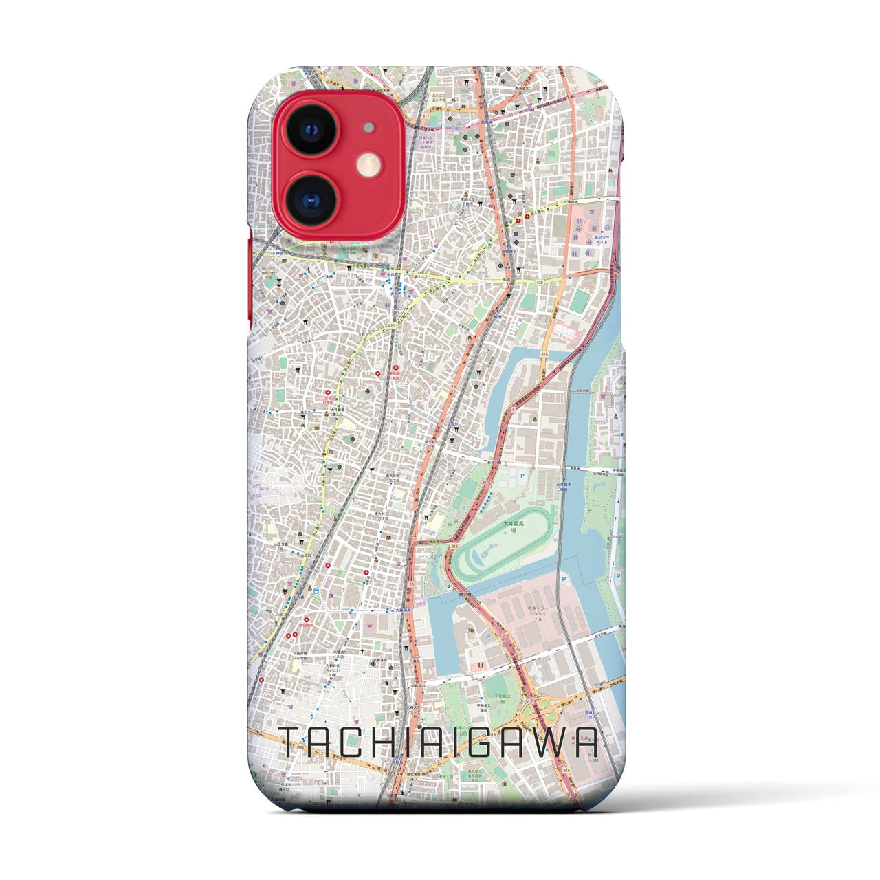 【立会川(東京都)】地図柄iPhoneケース(バックカバータイプ)