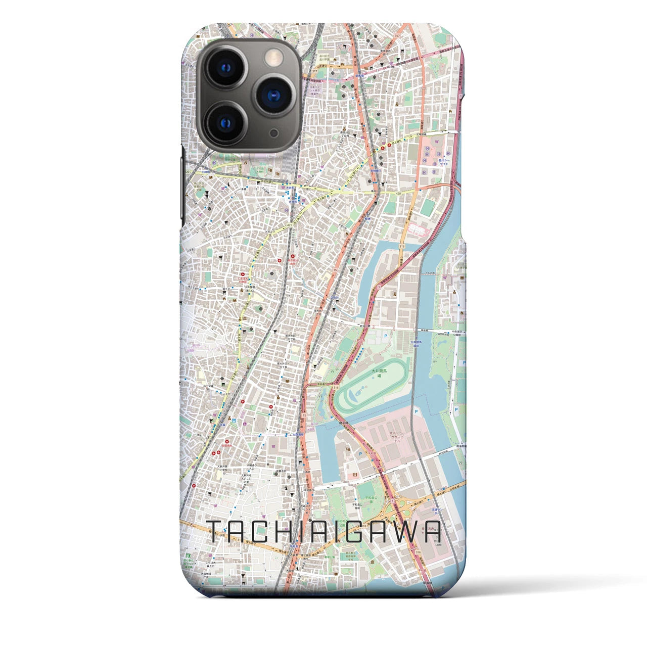 【立会川(東京都)】地図柄iPhoneケース(バックカバータイプ)