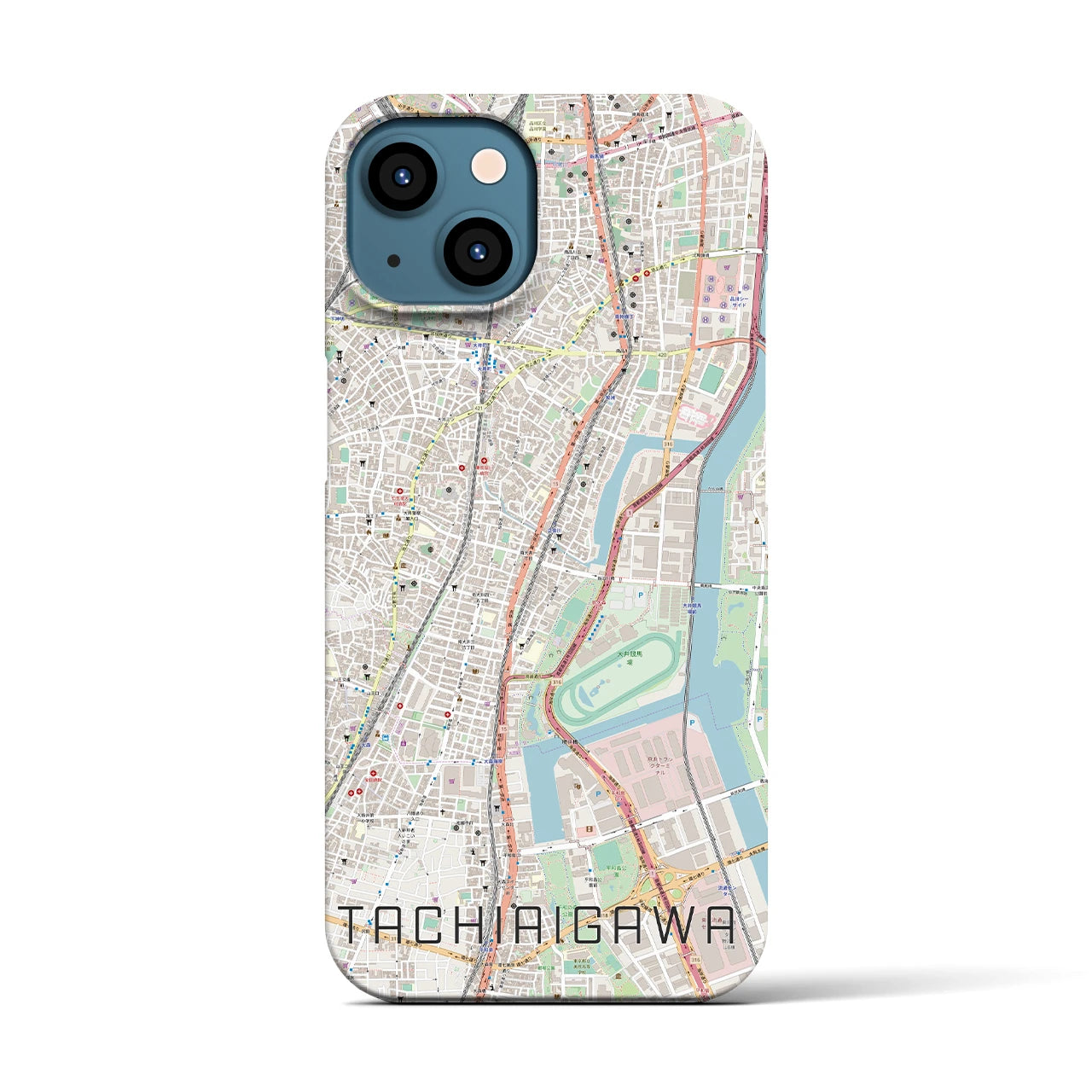 【立会川(東京都)】地図柄iPhoneケース(バックカバータイプ)