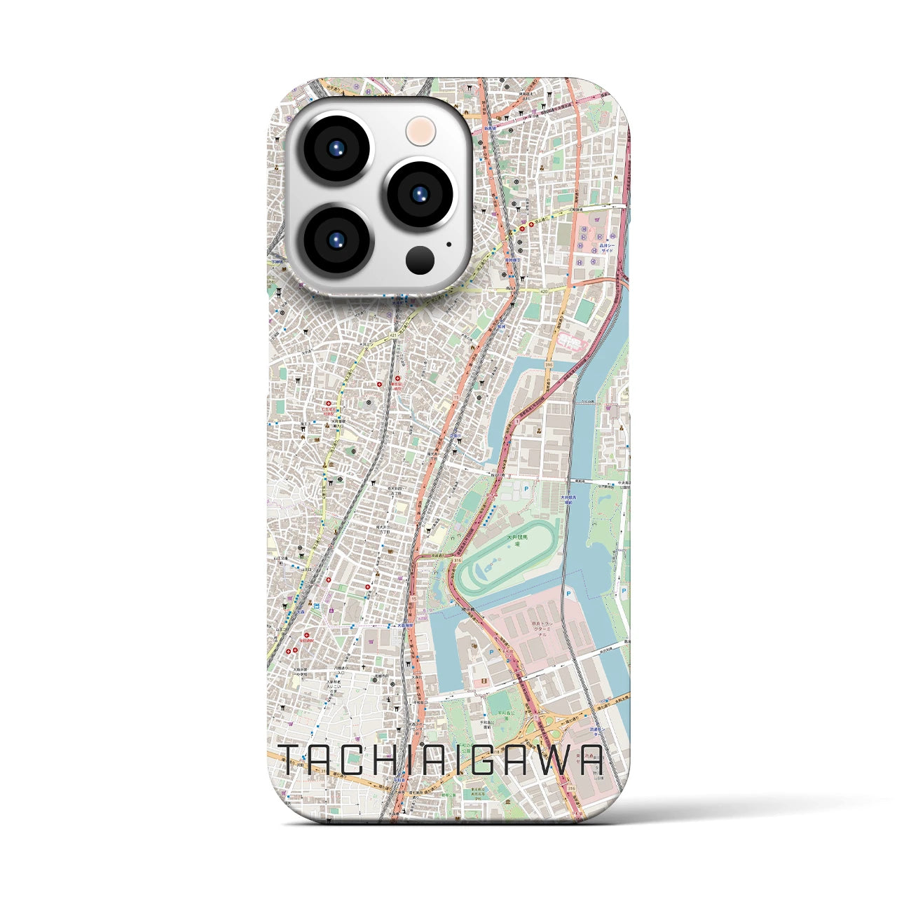 【立会川(東京都)】地図柄iPhoneケース(バックカバータイプ)