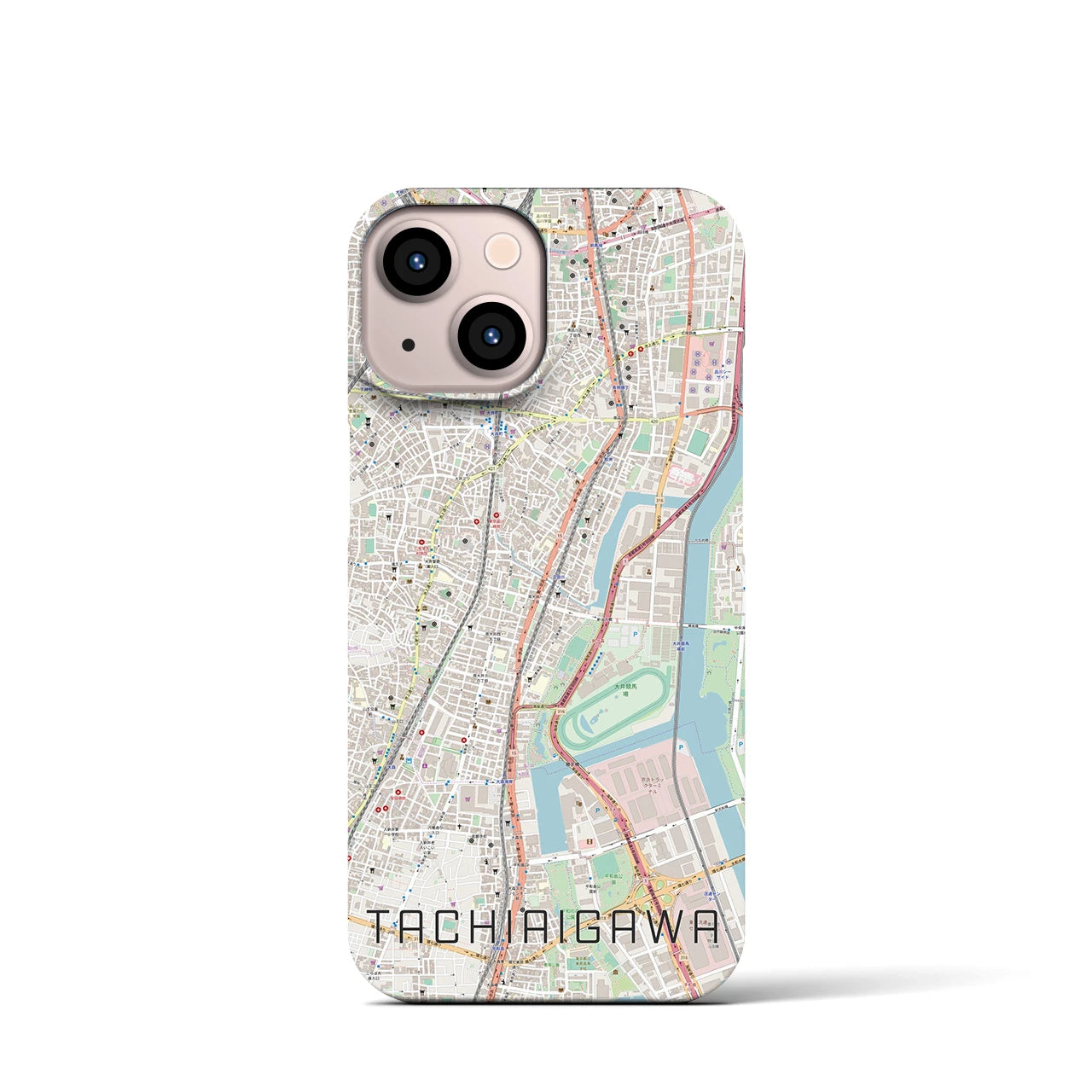 【立会川(東京都)】地図柄iPhoneケース(バックカバータイプ)