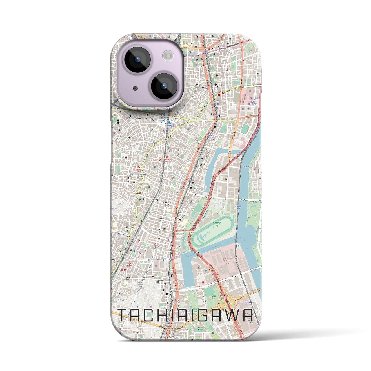 【立会川(東京都)】地図柄iPhoneケース(バックカバータイプ)