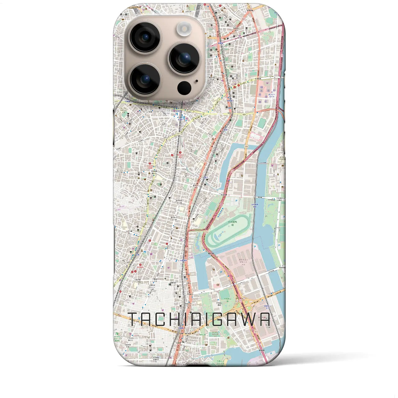 【立会川(東京都)】地図柄iPhoneケース(バックカバータイプ)