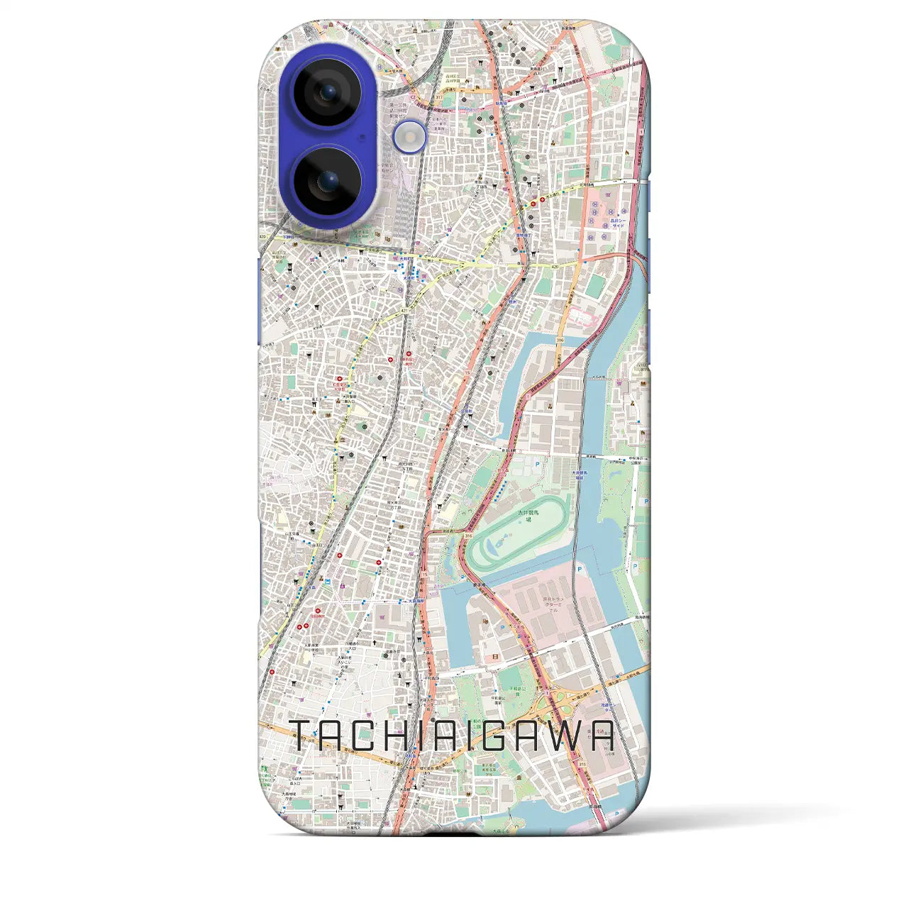 【立会川(東京都)】地図柄iPhoneケース(バックカバータイプ)