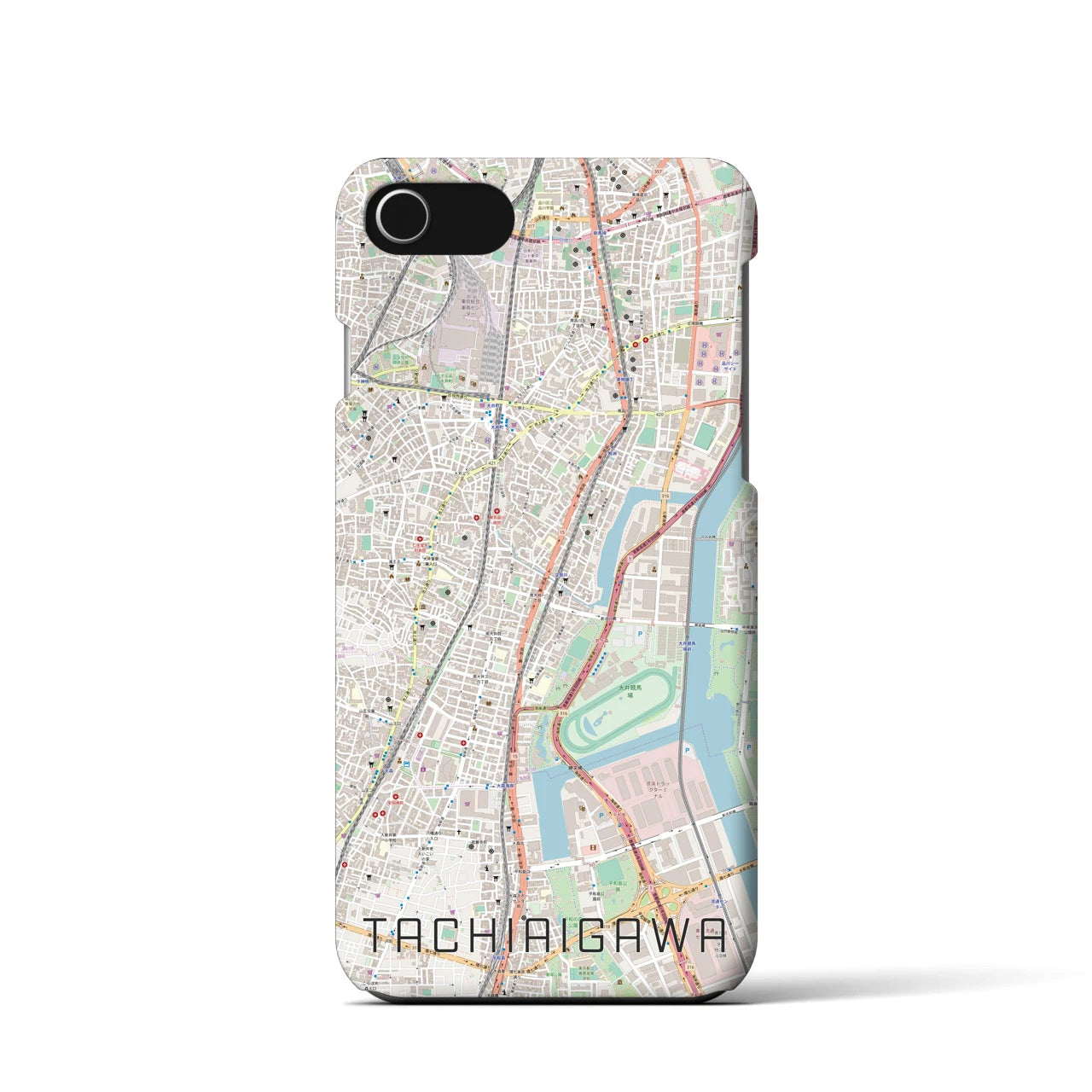 【立会川(東京都)】地図柄iPhoneケース(バックカバータイプ)