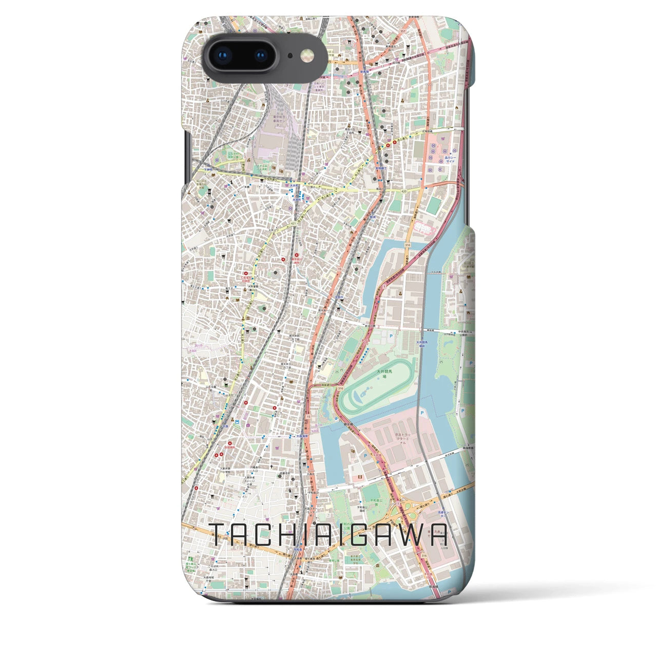 【立会川(東京都)】地図柄iPhoneケース(バックカバータイプ)