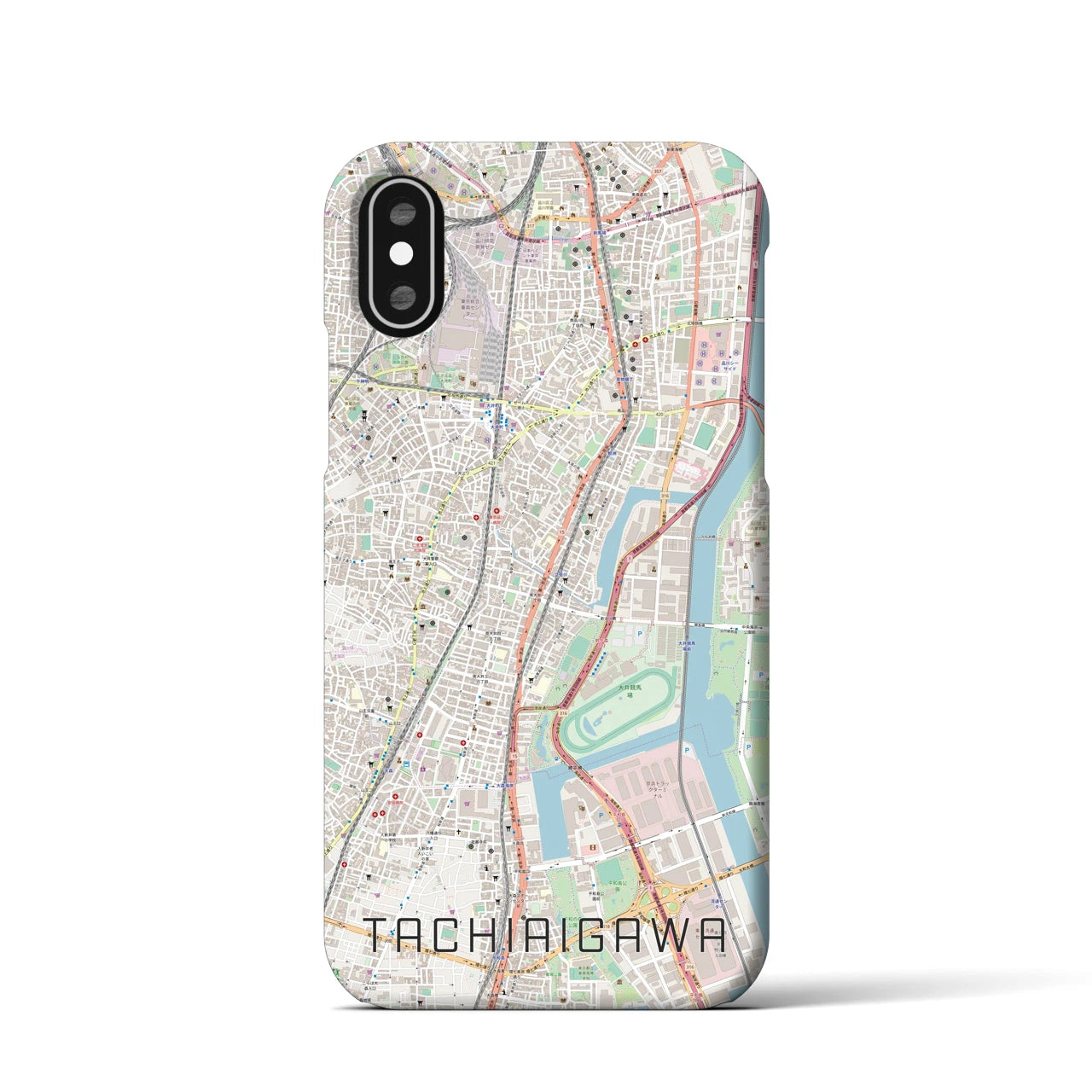 【立会川(東京都)】地図柄iPhoneケース(バックカバータイプ)