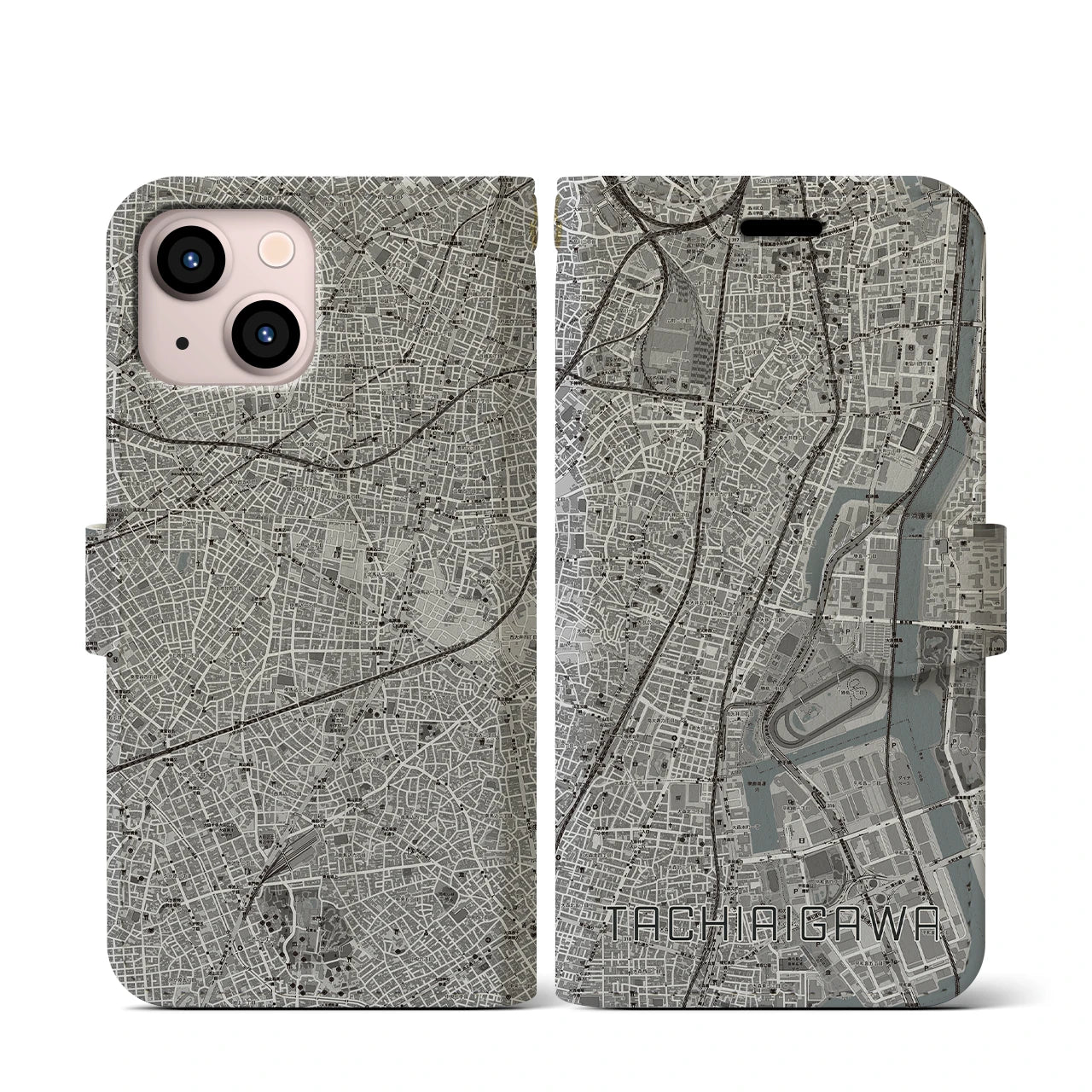 【立会川(東京都)】地図柄iPhoneケース(手帳タイプ)