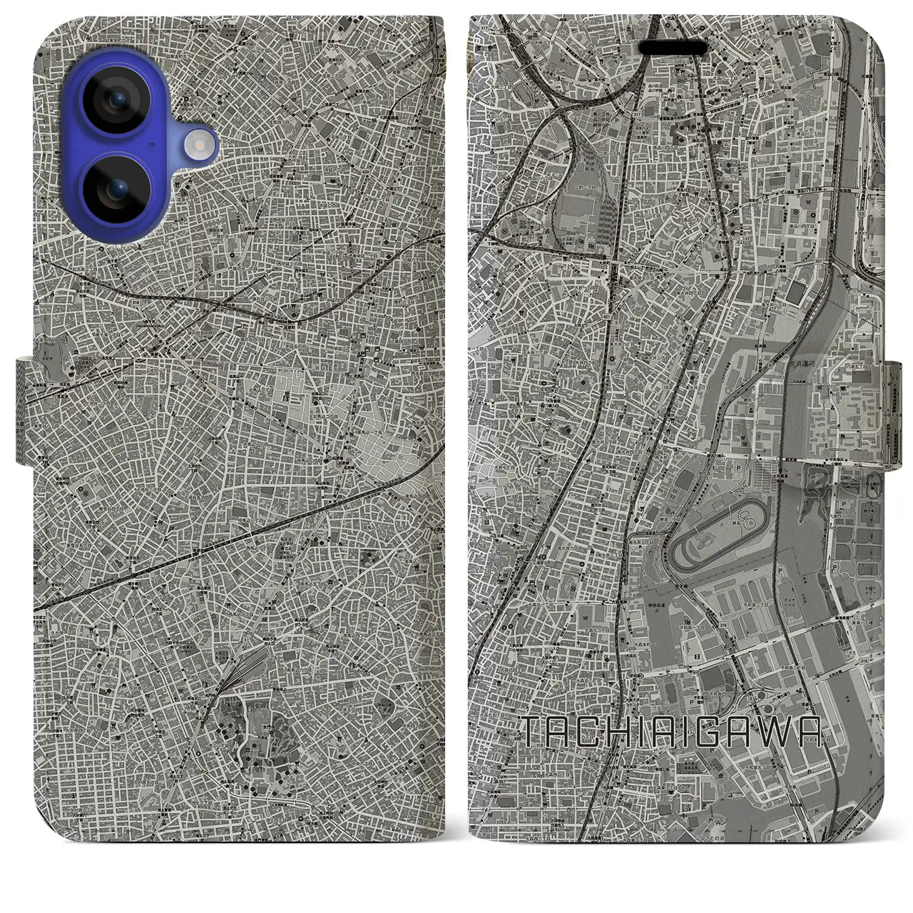 【立会川(東京都)】地図柄iPhoneケース(手帳タイプ)