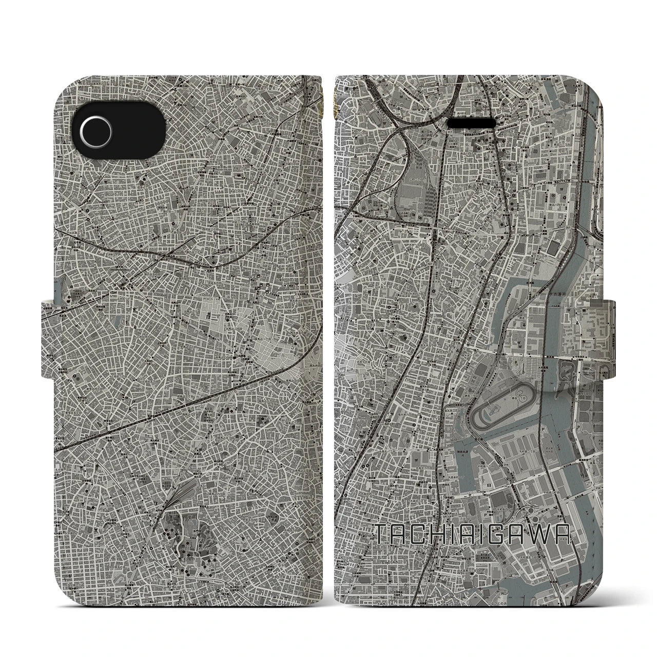 【立会川(東京都)】地図柄iPhoneケース(手帳タイプ)
