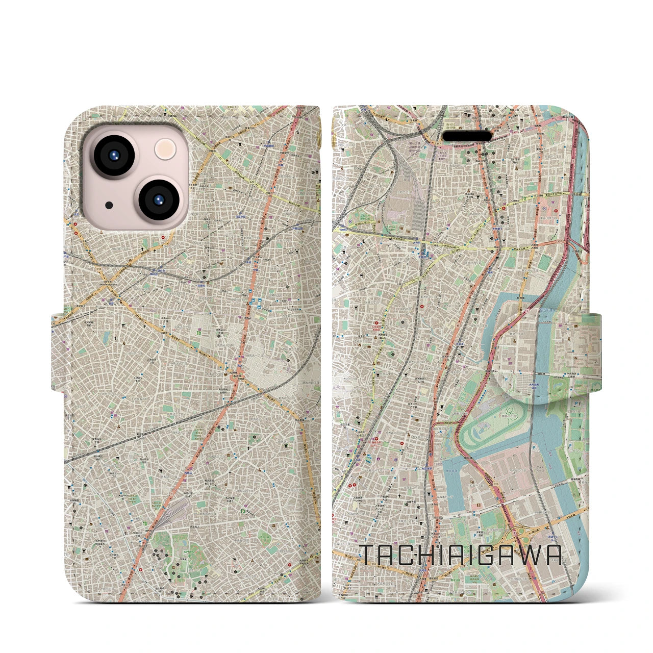【立会川(東京都)】地図柄iPhoneケース(手帳タイプ)