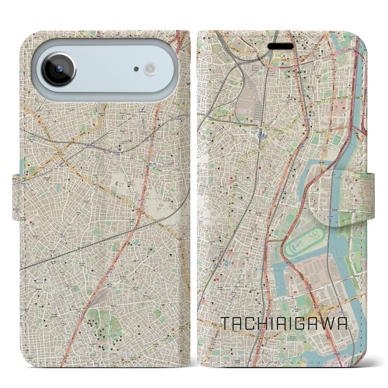 【立会川(東京都)】地図柄iPhoneケース(手帳タイプ)