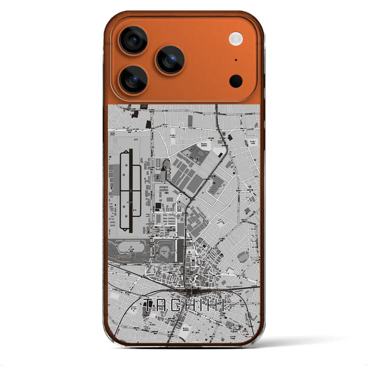 【立飛(東京都)】地図柄iPhoneケース(クリアタイプ)モノトーン・iPhone 17 Pro Max 用