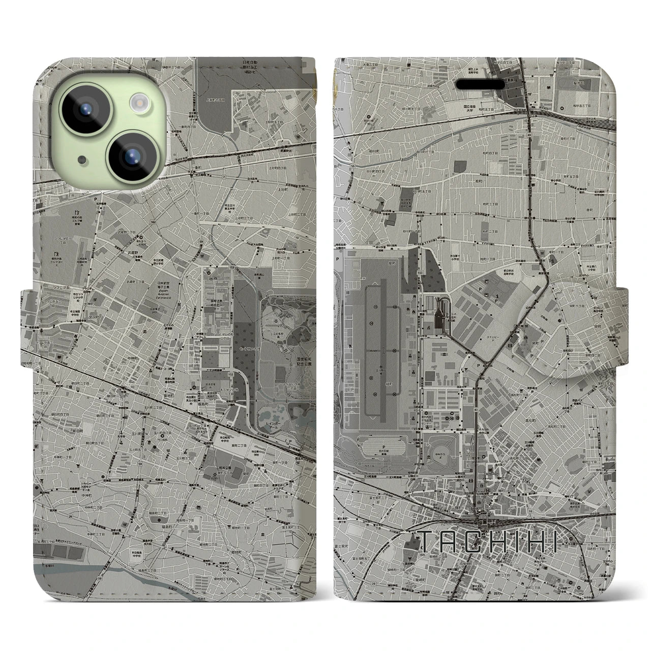 【立飛(東京都)】地図柄iPhoneケース(手帳タイプ)