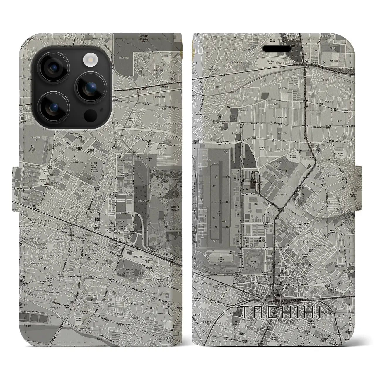 【立飛(東京都)】地図柄iPhoneケース(手帳タイプ)