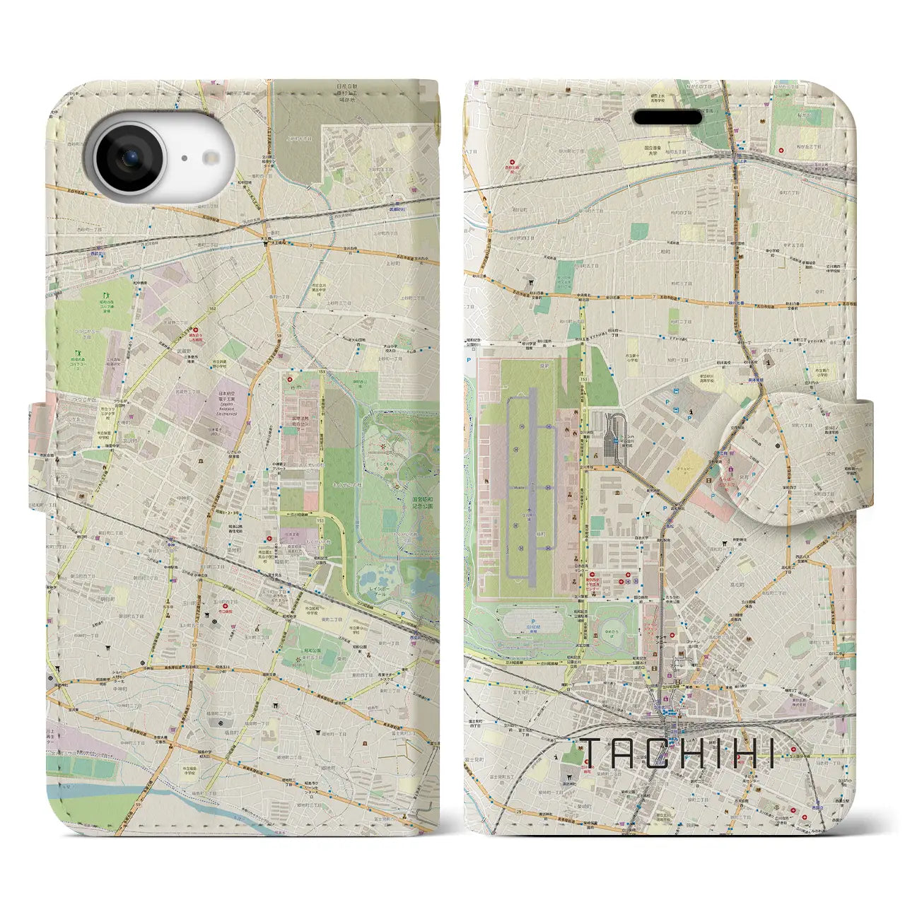 【立飛(東京都)】地図柄iPhoneケース(手帳タイプ)