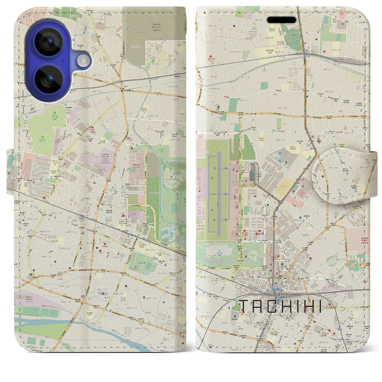 【立飛(東京都)】地図柄iPhoneケース(手帳タイプ)