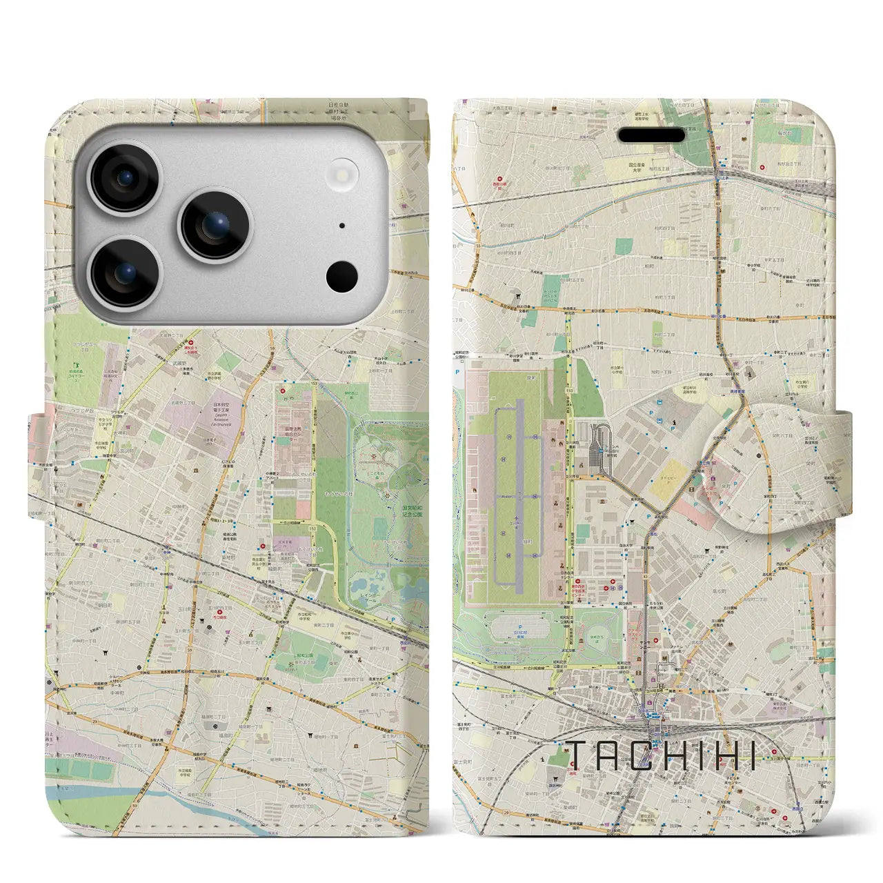 【立飛(東京都)】地図柄iPhoneケース(手帳タイプ)