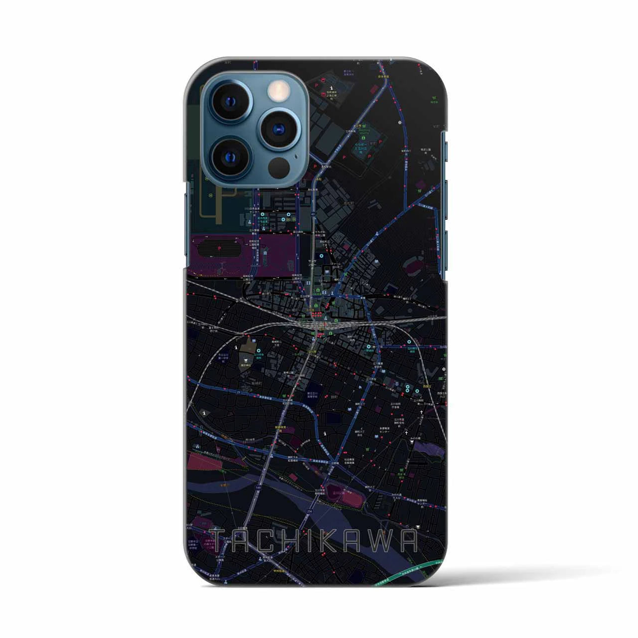 【立川(東京都)】地図柄iPhoneケース(バックカバータイプ)