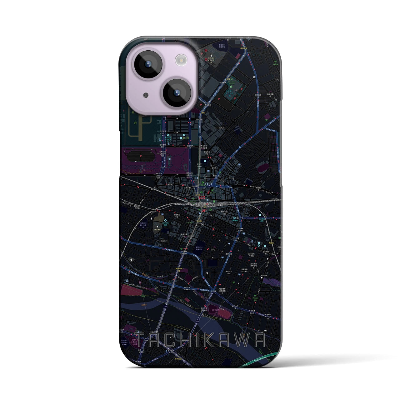 【立川(東京都)】地図柄iPhoneケース(バックカバータイプ)