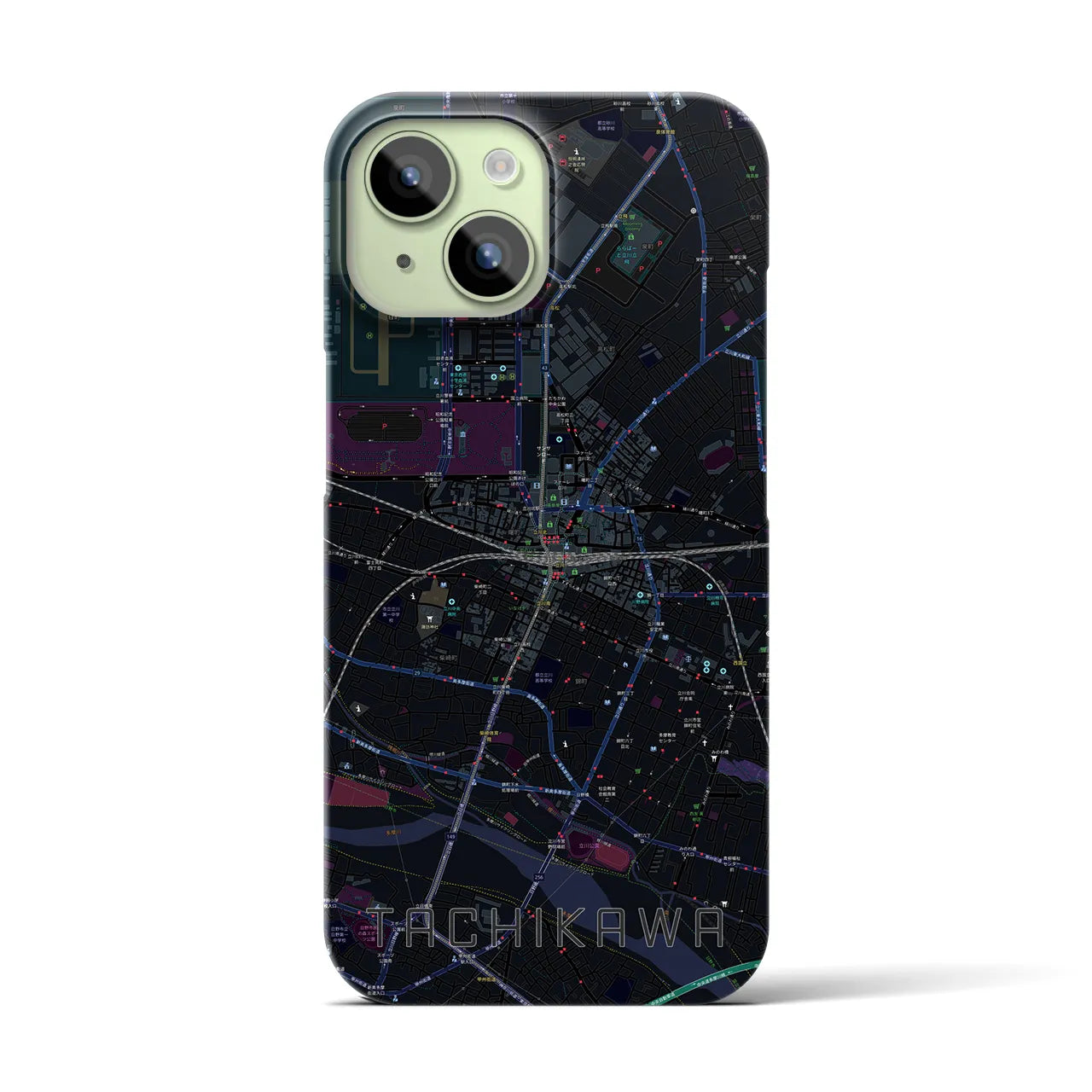 【立川(東京都)】地図柄iPhoneケース(バックカバータイプ)