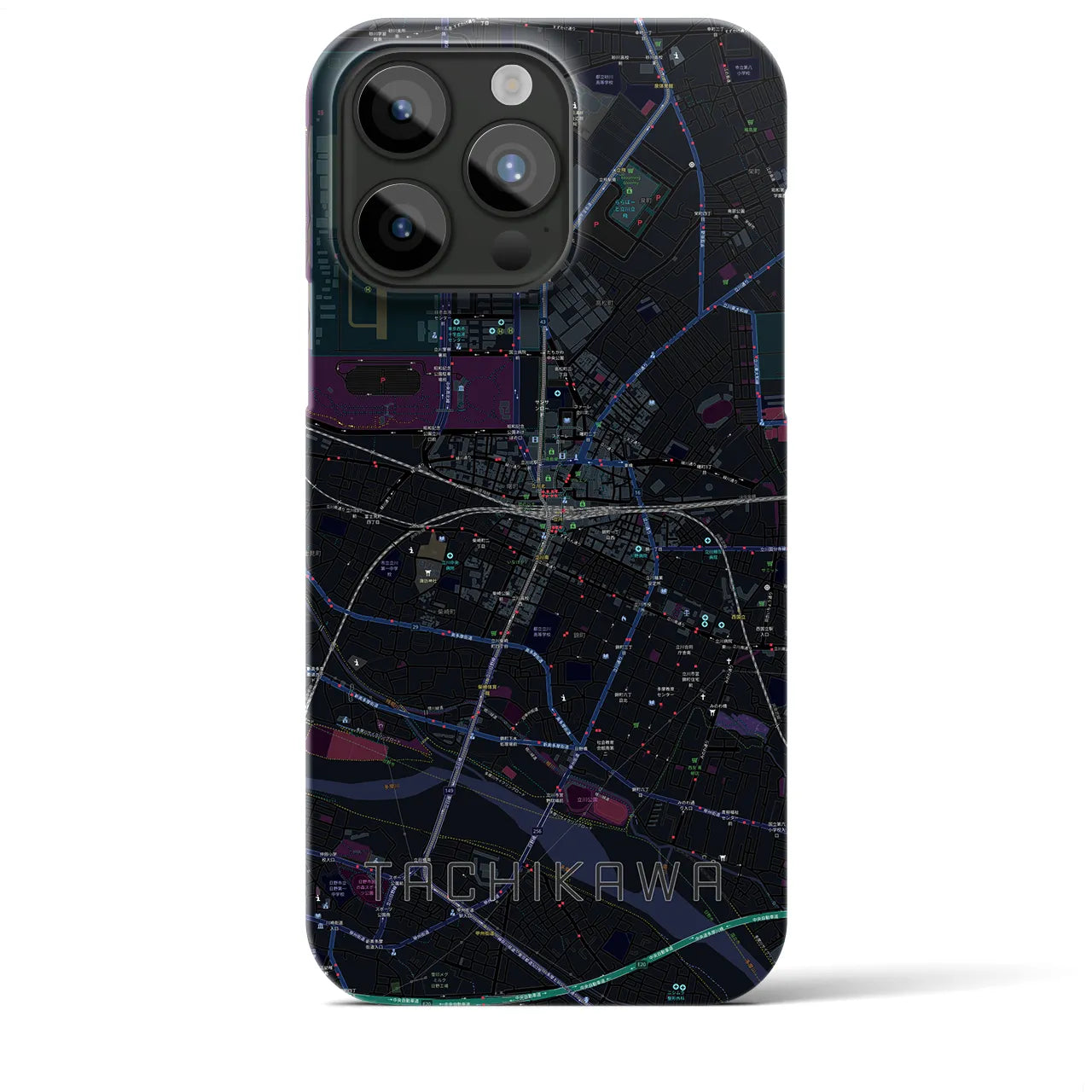 【立川(東京都)】地図柄iPhoneケース(バックカバータイプ)