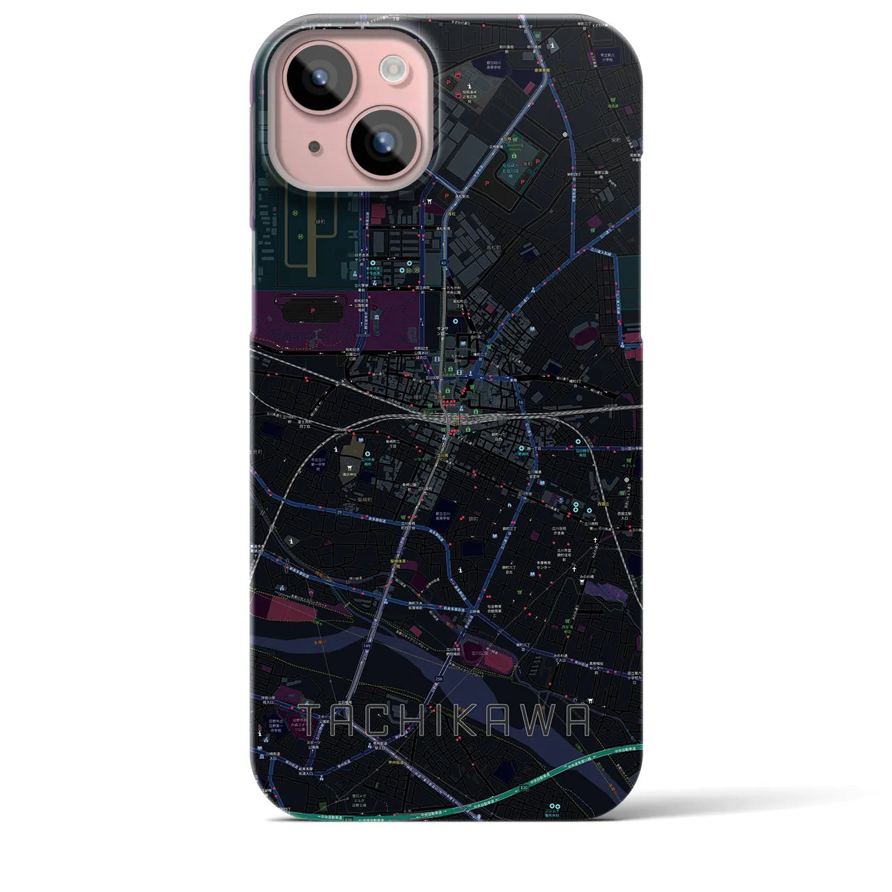 【立川(東京都)】地図柄iPhoneケース(バックカバータイプ)