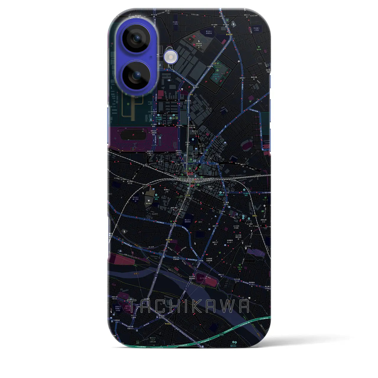 【立川(東京都)】地図柄iPhoneケース(バックカバータイプ)