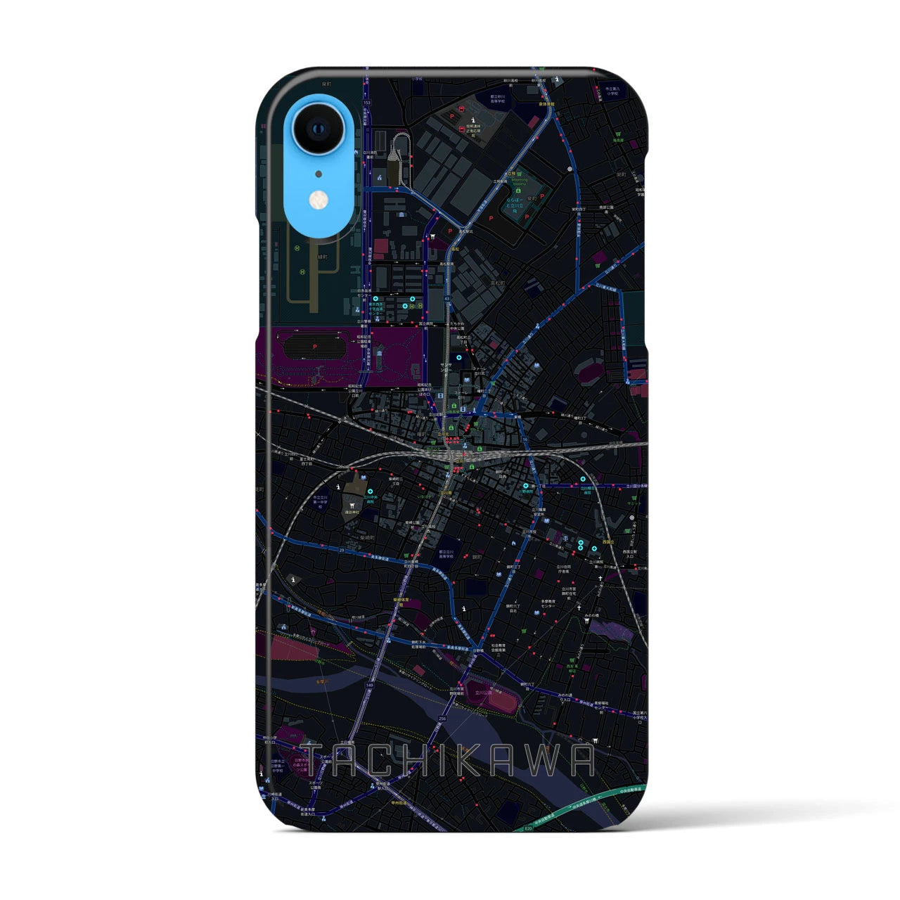 【立川(東京都)】地図柄iPhoneケース(バックカバータイプ)