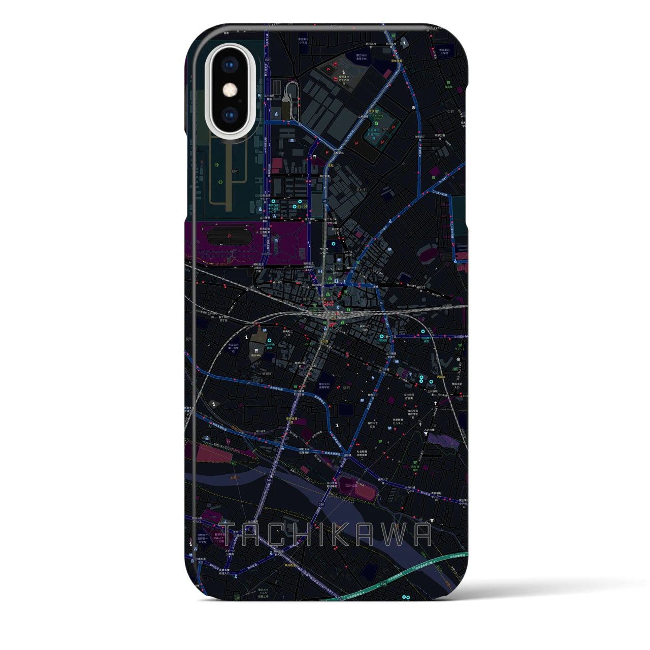 【立川(東京都)】地図柄iPhoneケース(バックカバータイプ)