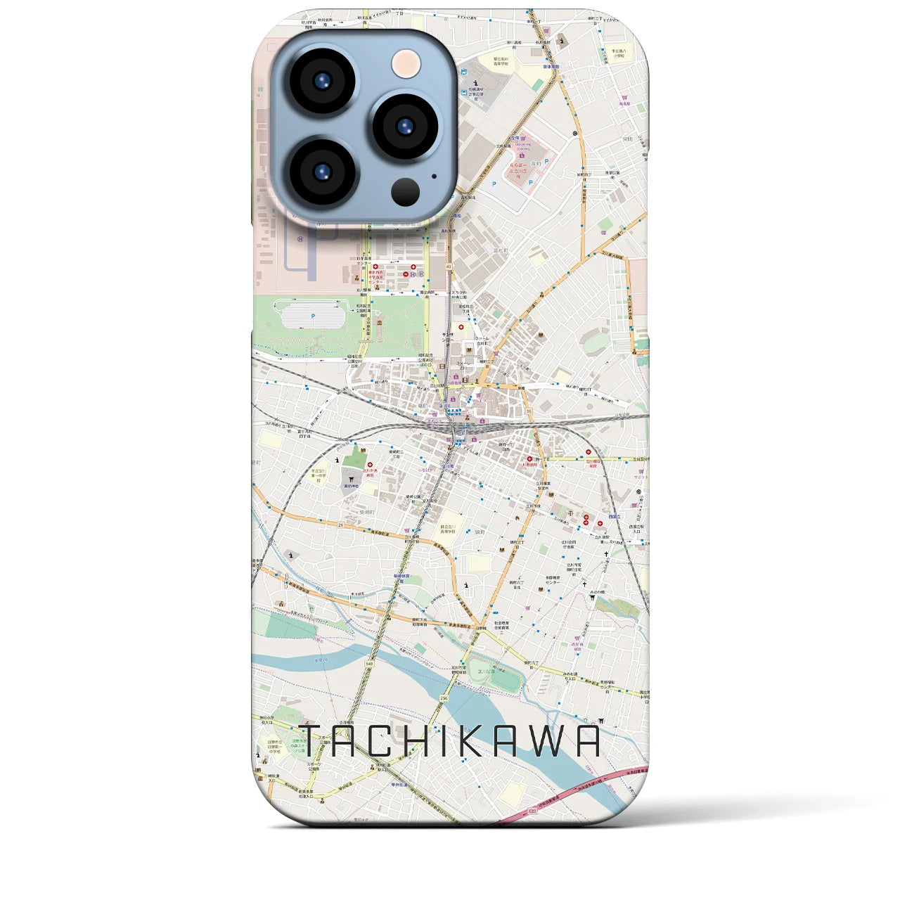 【立川(東京都)】地図柄iPhoneケース(バックカバータイプ)