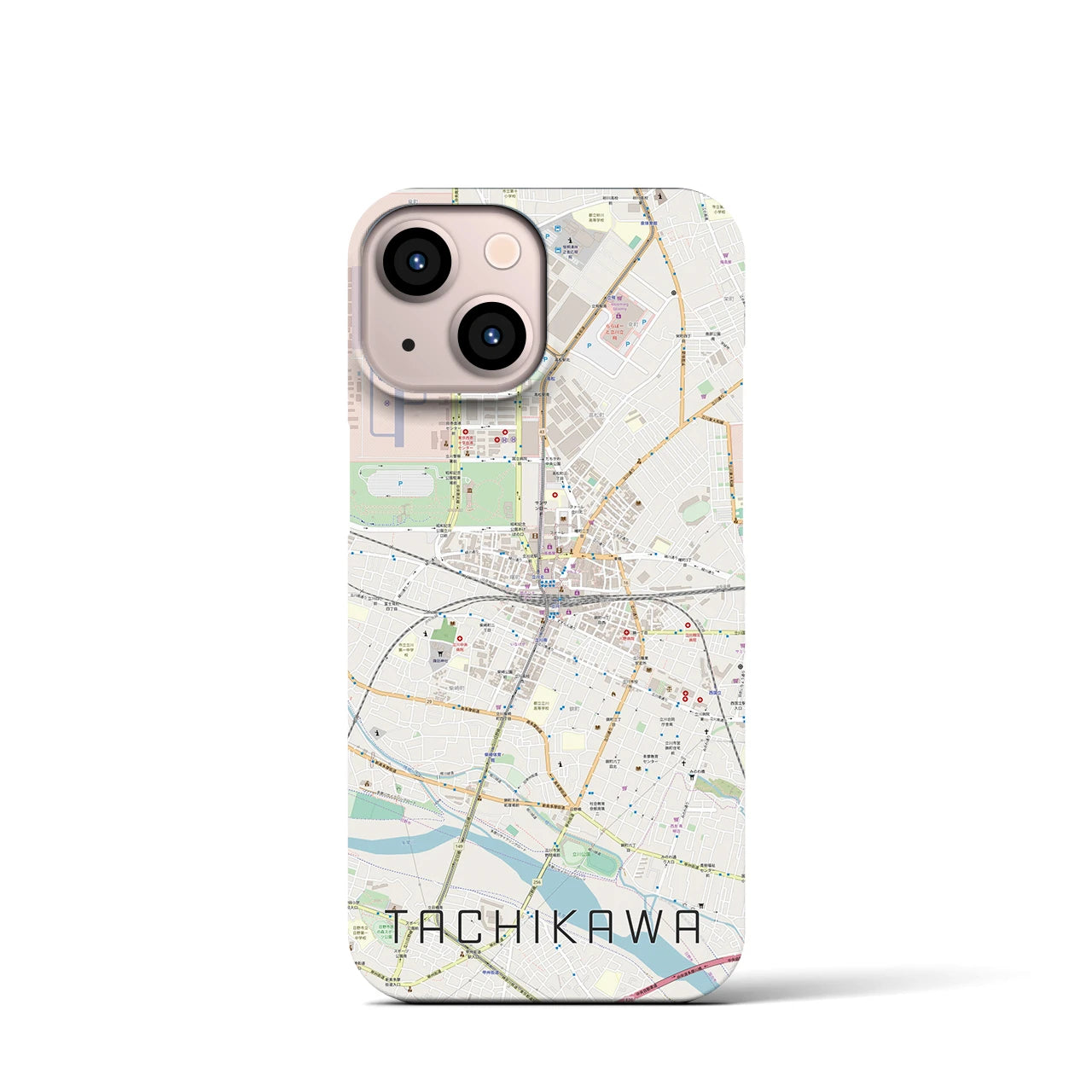 【立川(東京都)】地図柄iPhoneケース(バックカバータイプ)