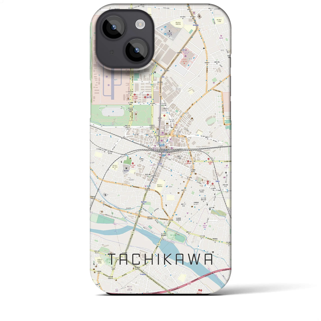 【立川(東京都)】地図柄iPhoneケース(バックカバータイプ)