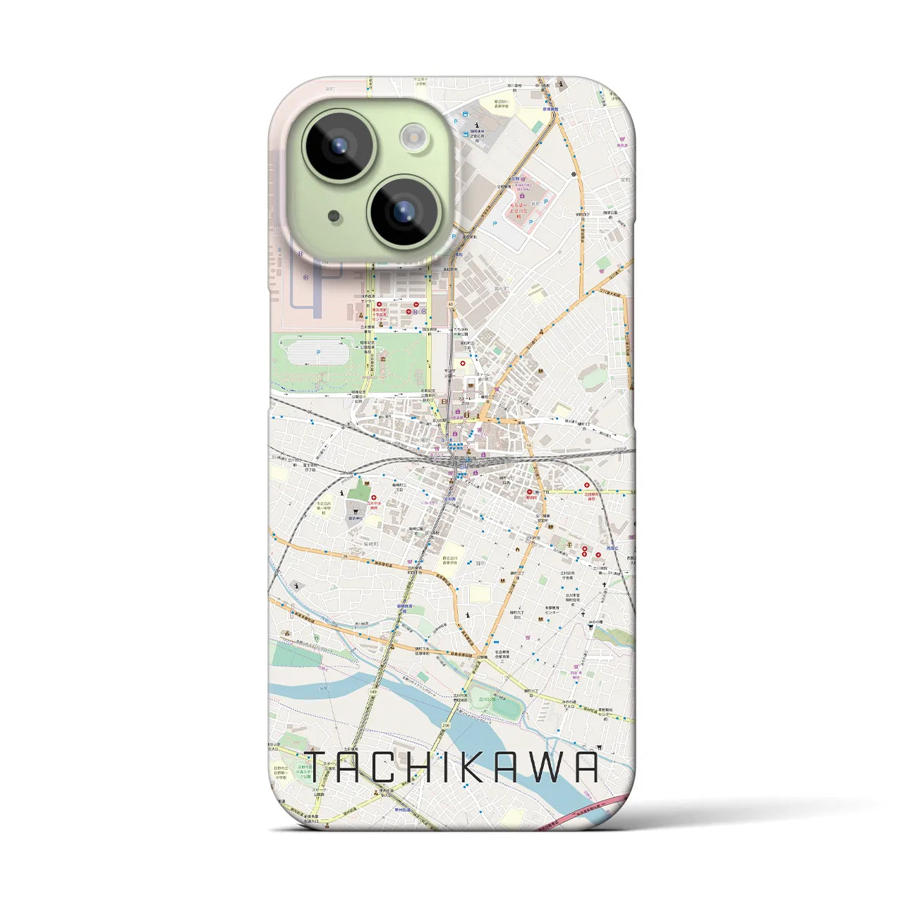 【立川(東京都)】地図柄iPhoneケース(バックカバータイプ)