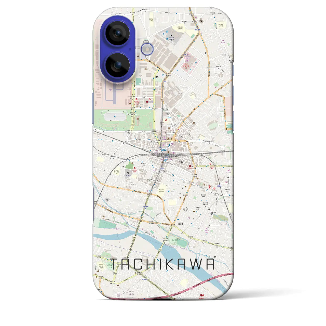 【立川(東京都)】地図柄iPhoneケース(バックカバータイプ)ナチュラル・iPhone 16 Pro Max 用