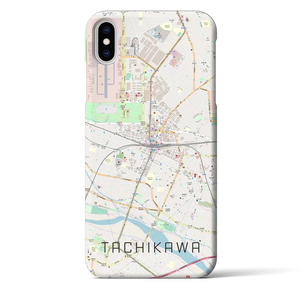 【立川(東京都)】地図柄iPhoneケース(バックカバータイプ)
