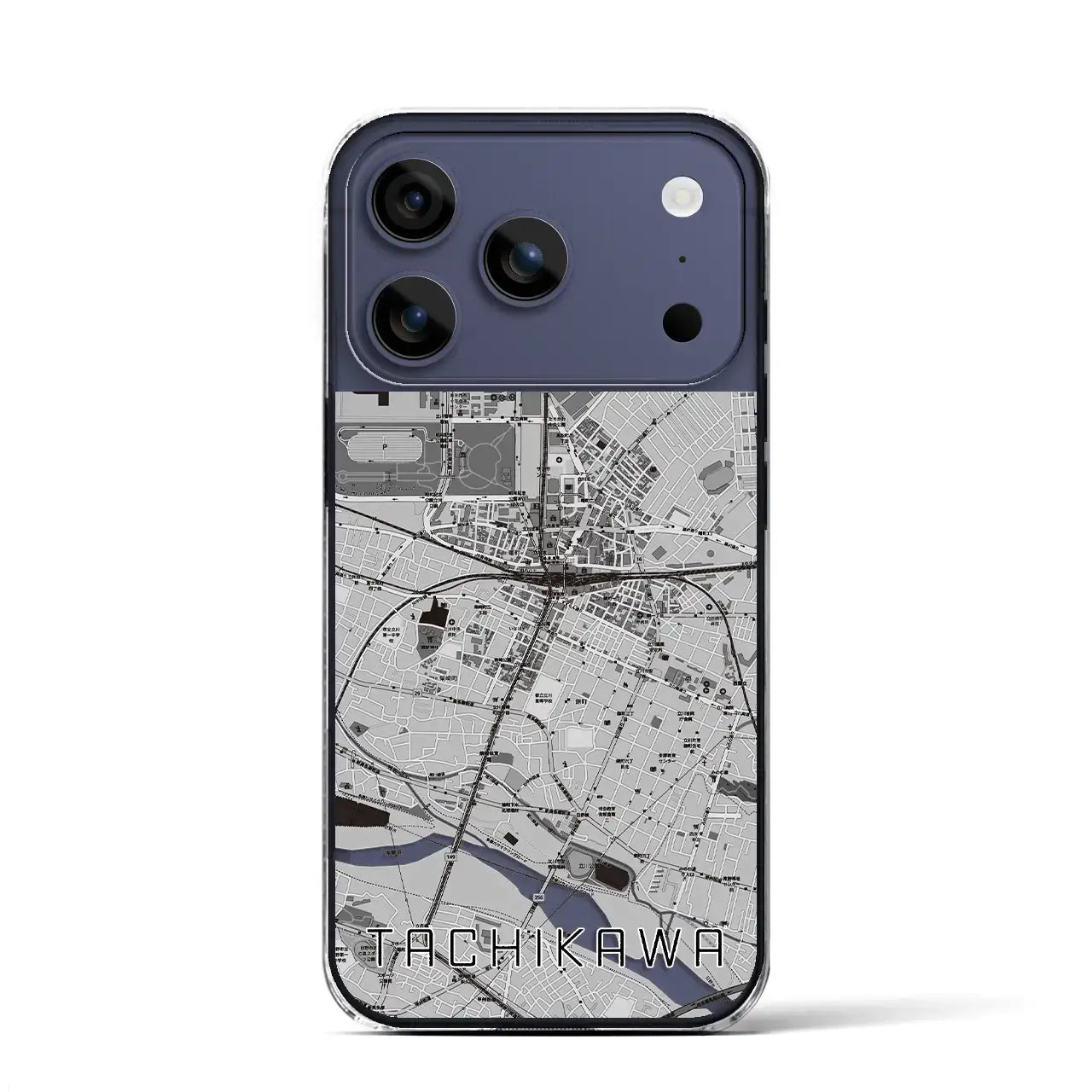 【立川(東京都)】地図柄iPhoneケース(クリアタイプ)モノトーン・iPhone 17 Pro Max 用